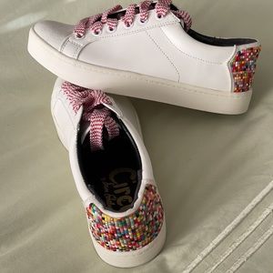 Circus by Sam Edelman White Beaded Heal Sneakers